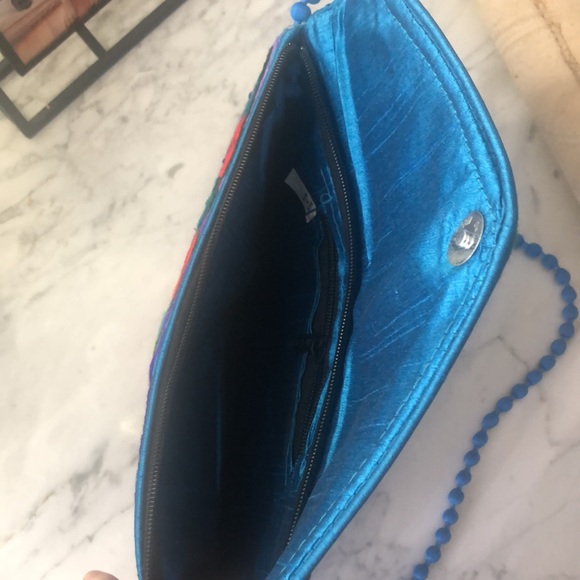 Bright, playful embroidered clutch - Picture 3 of 5